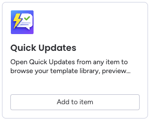 Quick Updates App Card